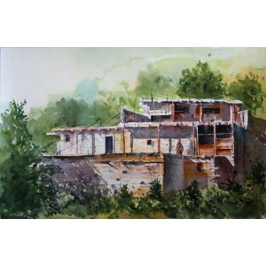Shaima umer, Chitral House, 14 x 21 Inch, Water Color on Paper, Cityscape Painting, AC-SHA-026